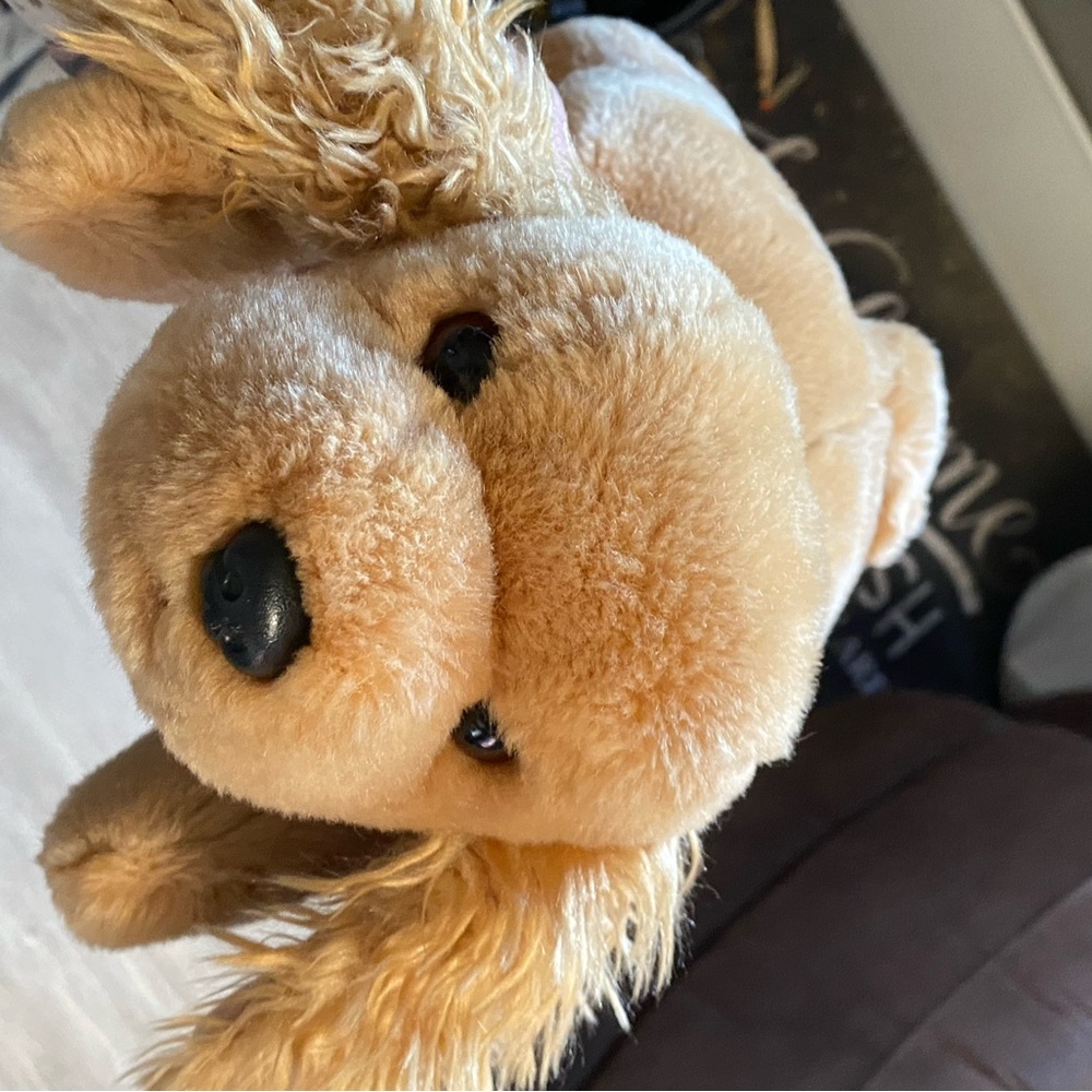 Ty Plush Puppy in Light Brown and Black Accents